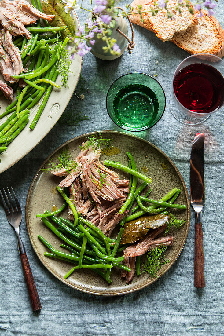 Tonno del Chianti (confiertes Schweinefleisch) mit grünen Bohnen