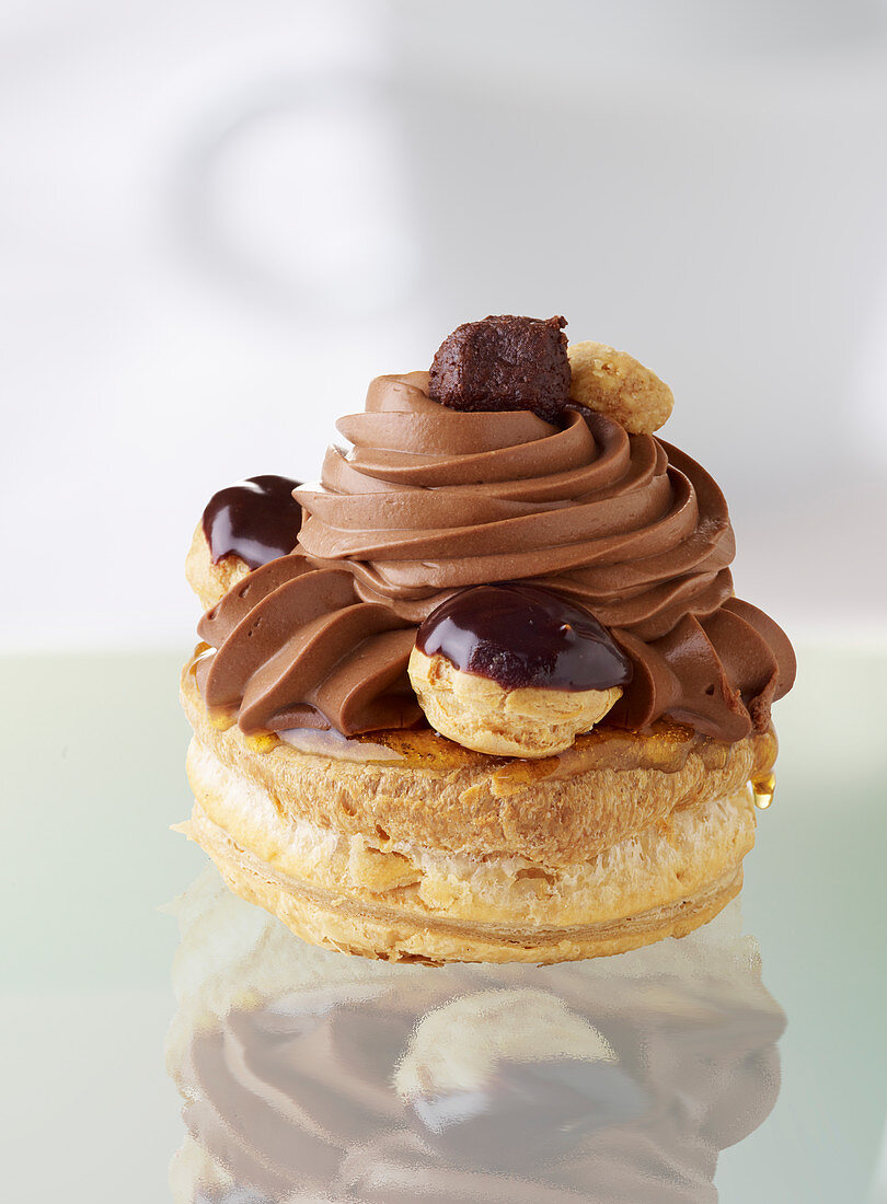 Saint Honore with chocolate cream