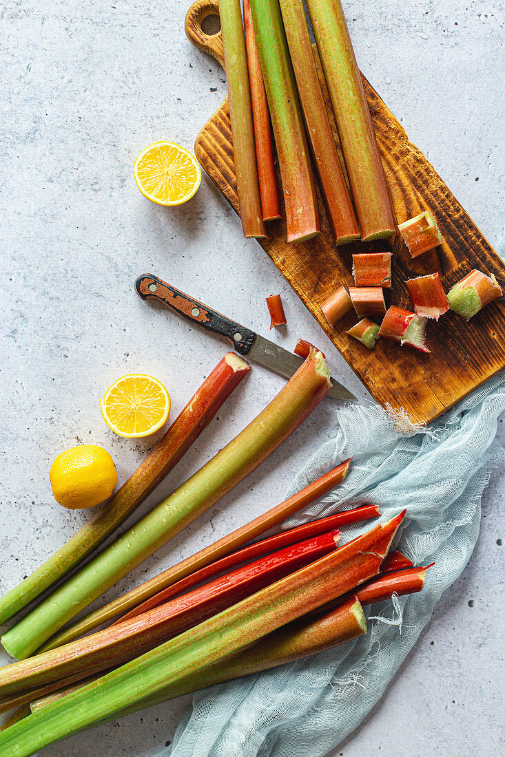 Rhubarb and lemon from above