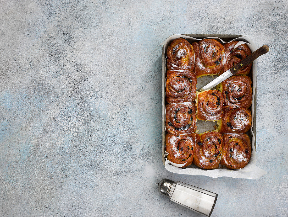 Chelsea Buns (Hefeschnecken mit Rosinen, England)