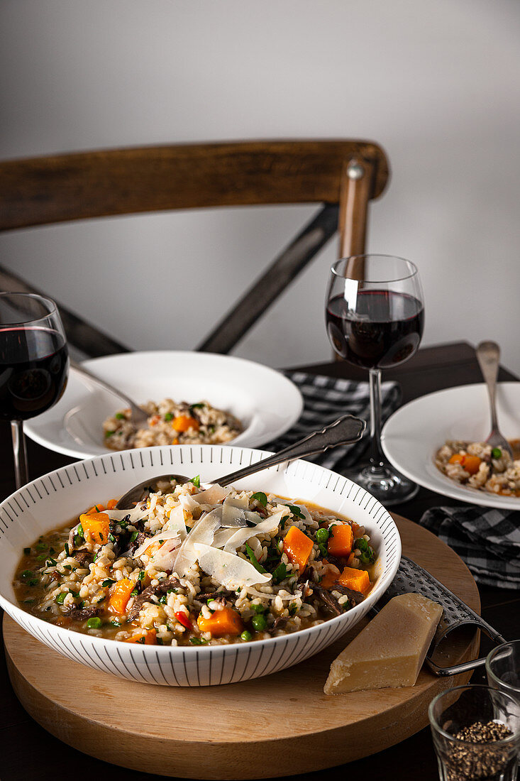 Risotto mit Ente und Gemüse