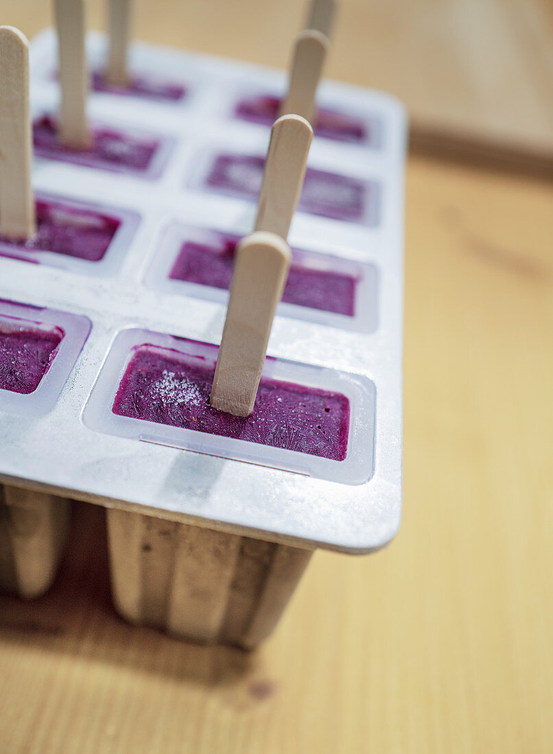 Homemade bobble yoghurt popsicles in a mould