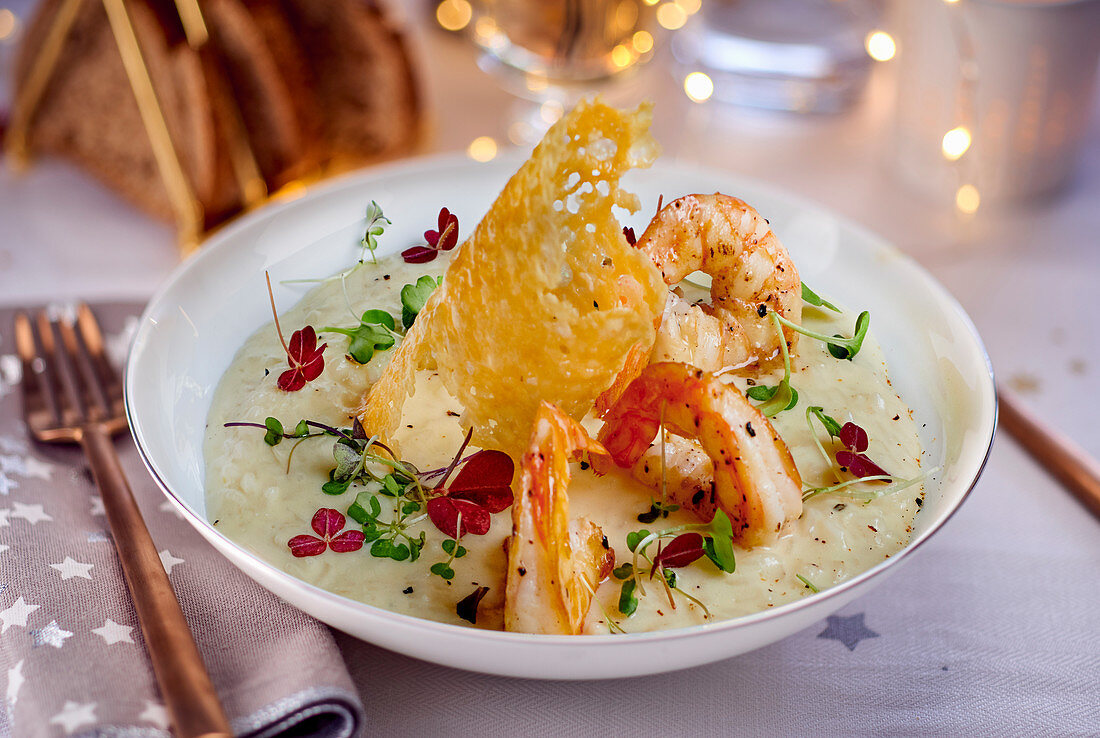 Risotto mit Garnelen (weihnachtlich)