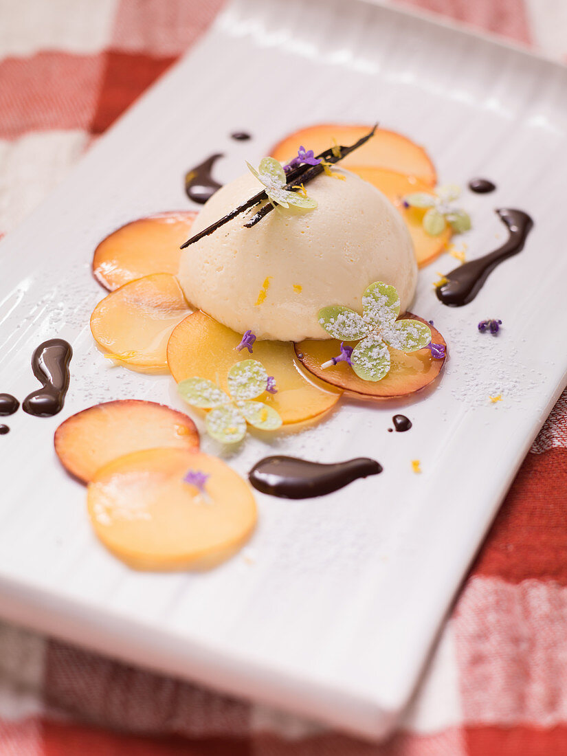 Panna cotta with pears (Italy)