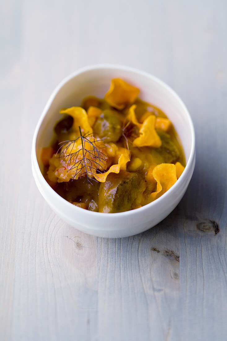 Lime and lamb curry with sweet potatoes and cumin