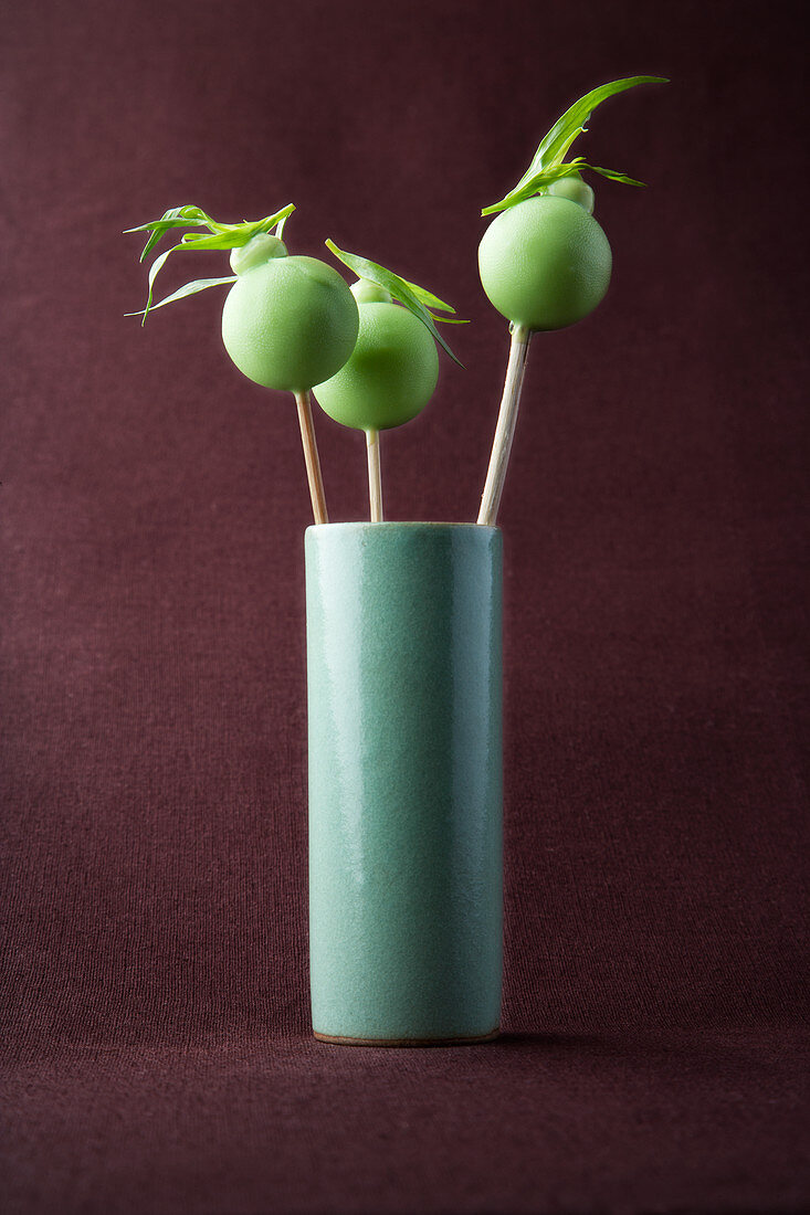 Tarragon and olive oil lollies with white chocolate