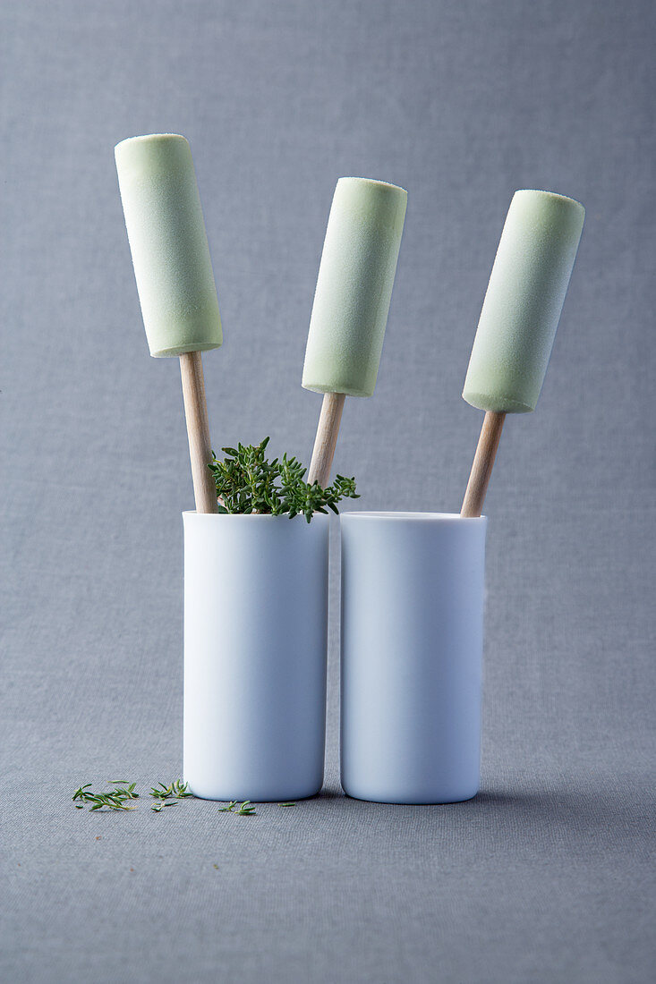 Thyme and sour cream popsicles