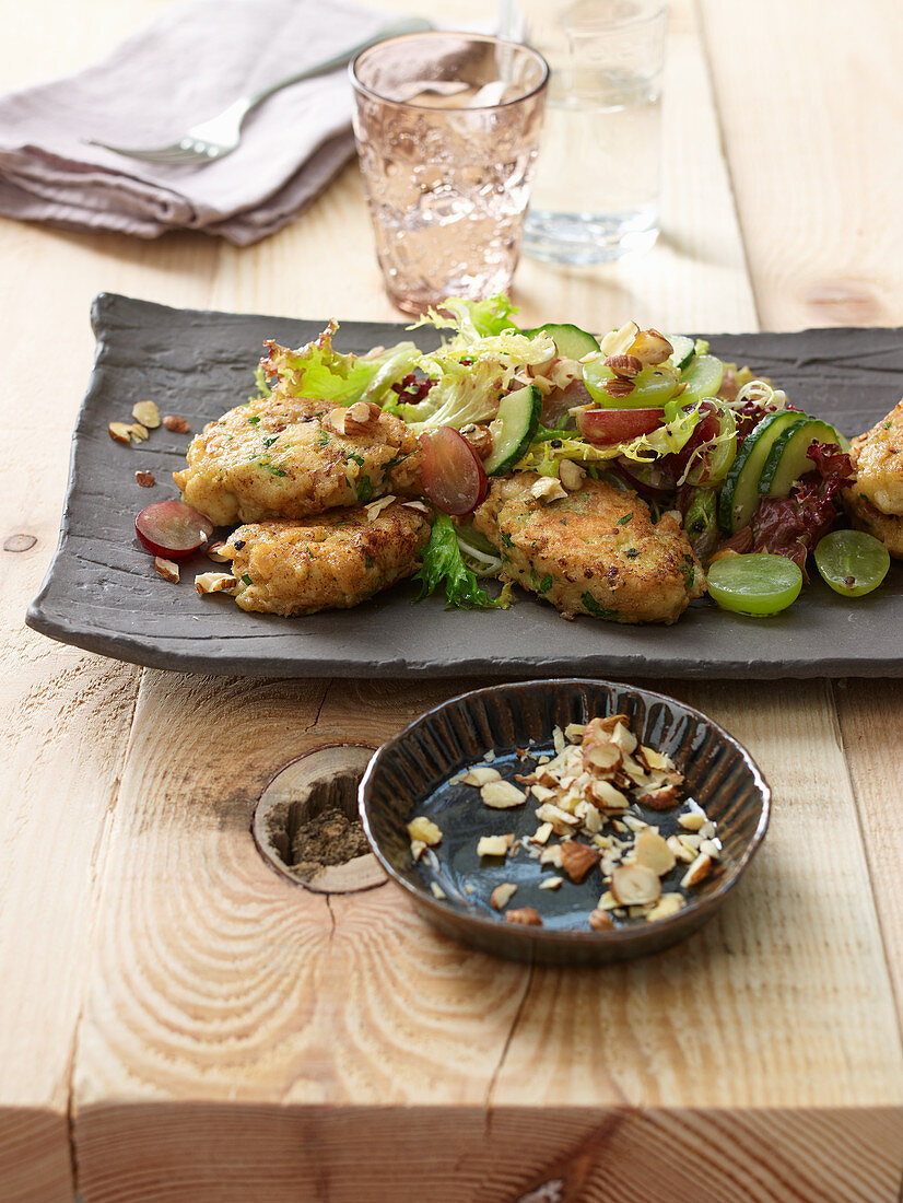 Caprese dumplings with a vintner salad