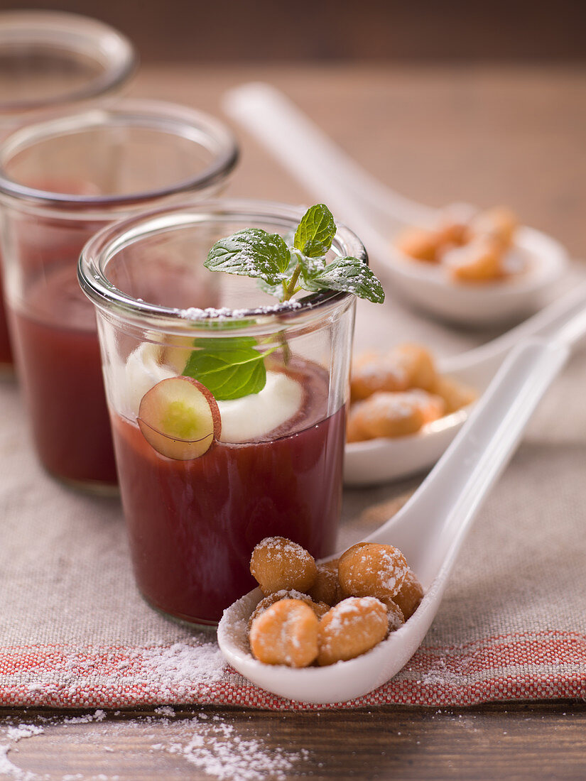 Cicirata with pink grape soup (Italy)