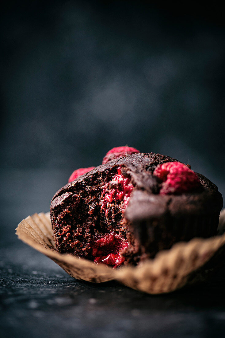 Schokoladen-Himbeer-Muffin