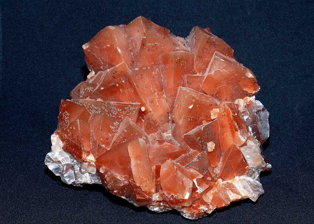 Red calcite crystals