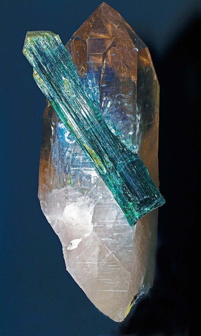 Tourmaline on quartz