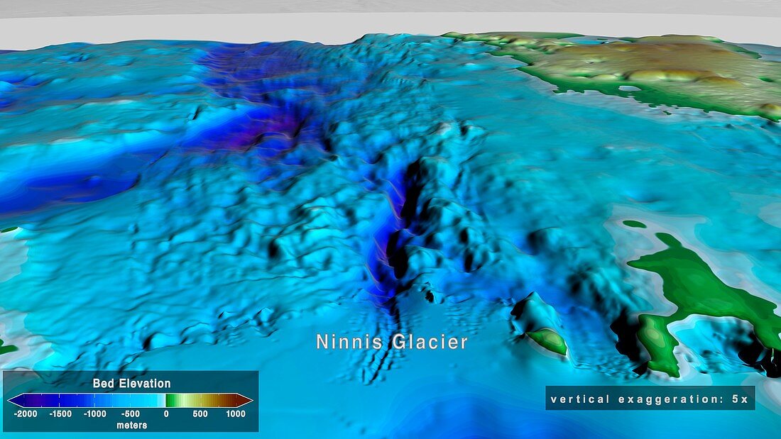 Seabed topography beneath Ninnis Glacier, Antarctica
