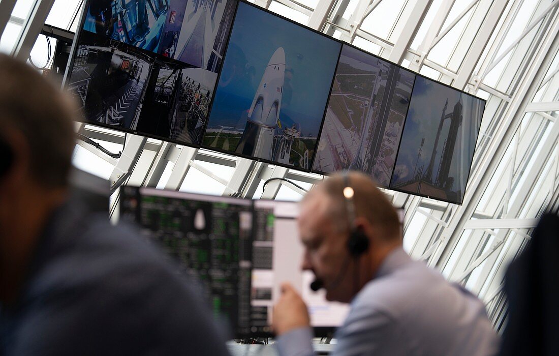 Launch Control Center during SpaceX Demo-2 launch