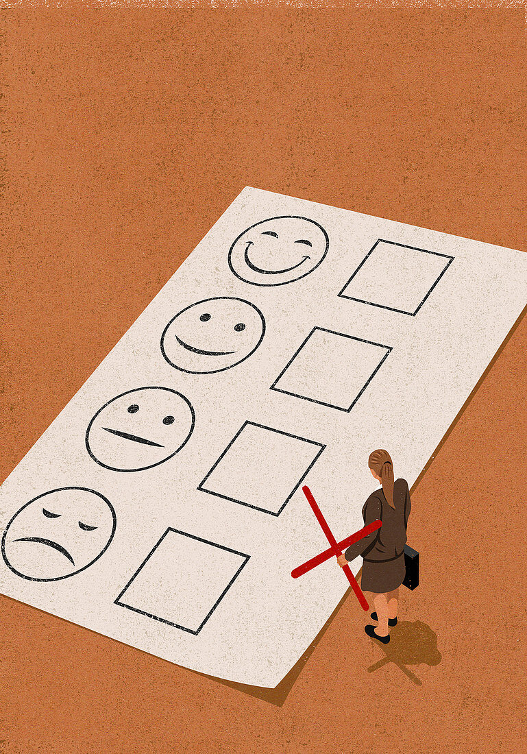 Employee rating satisfaction, illustration