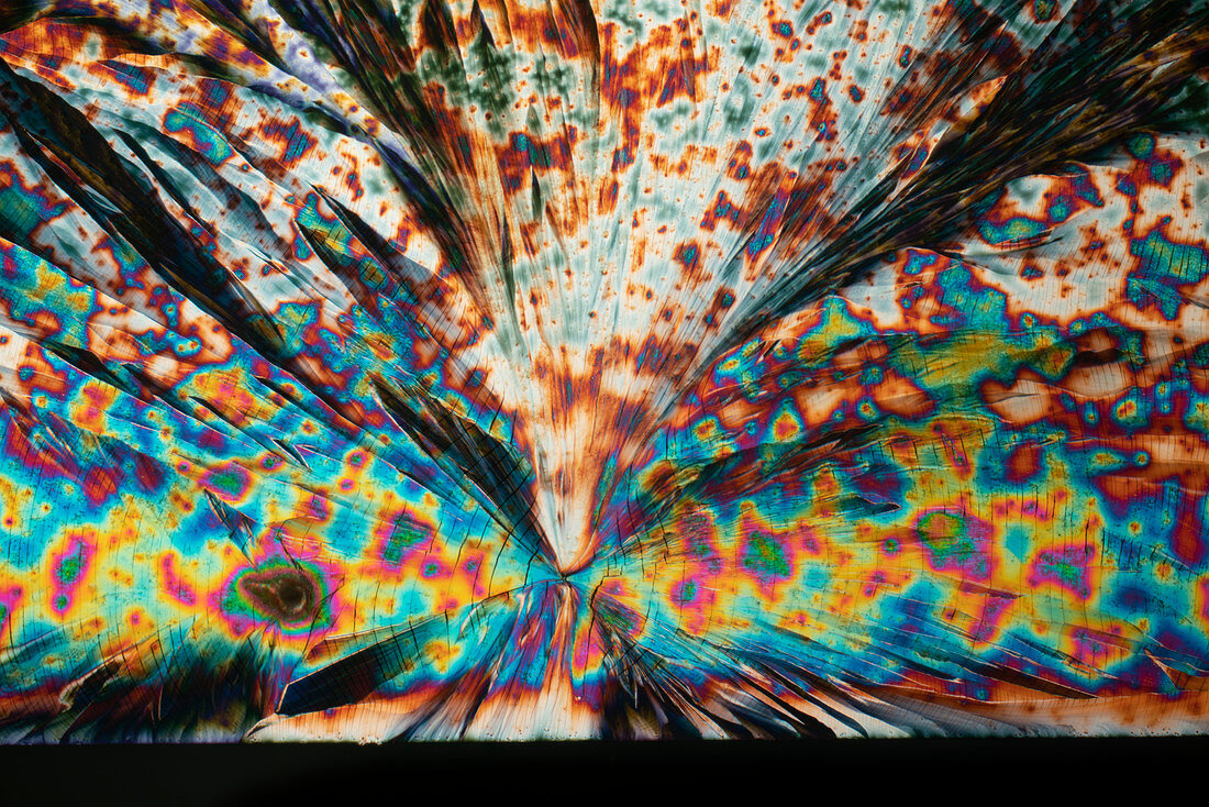Magnesium acetate, polarised light micrograph
