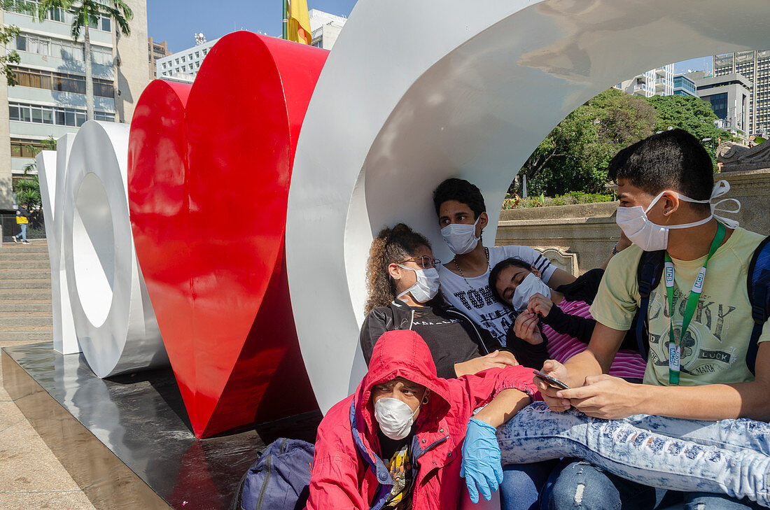 People wearing face masks