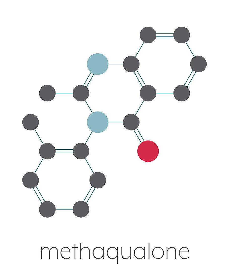 Methaqualone recreational drug, illustration