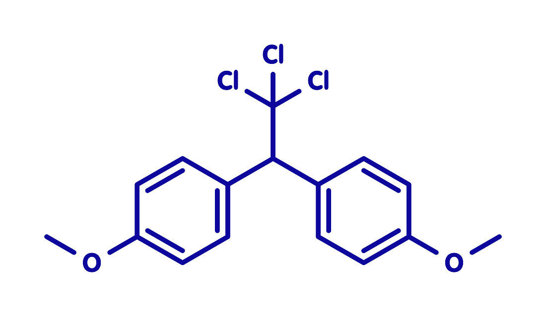 Methoxychlor pesticide molecule, illustration