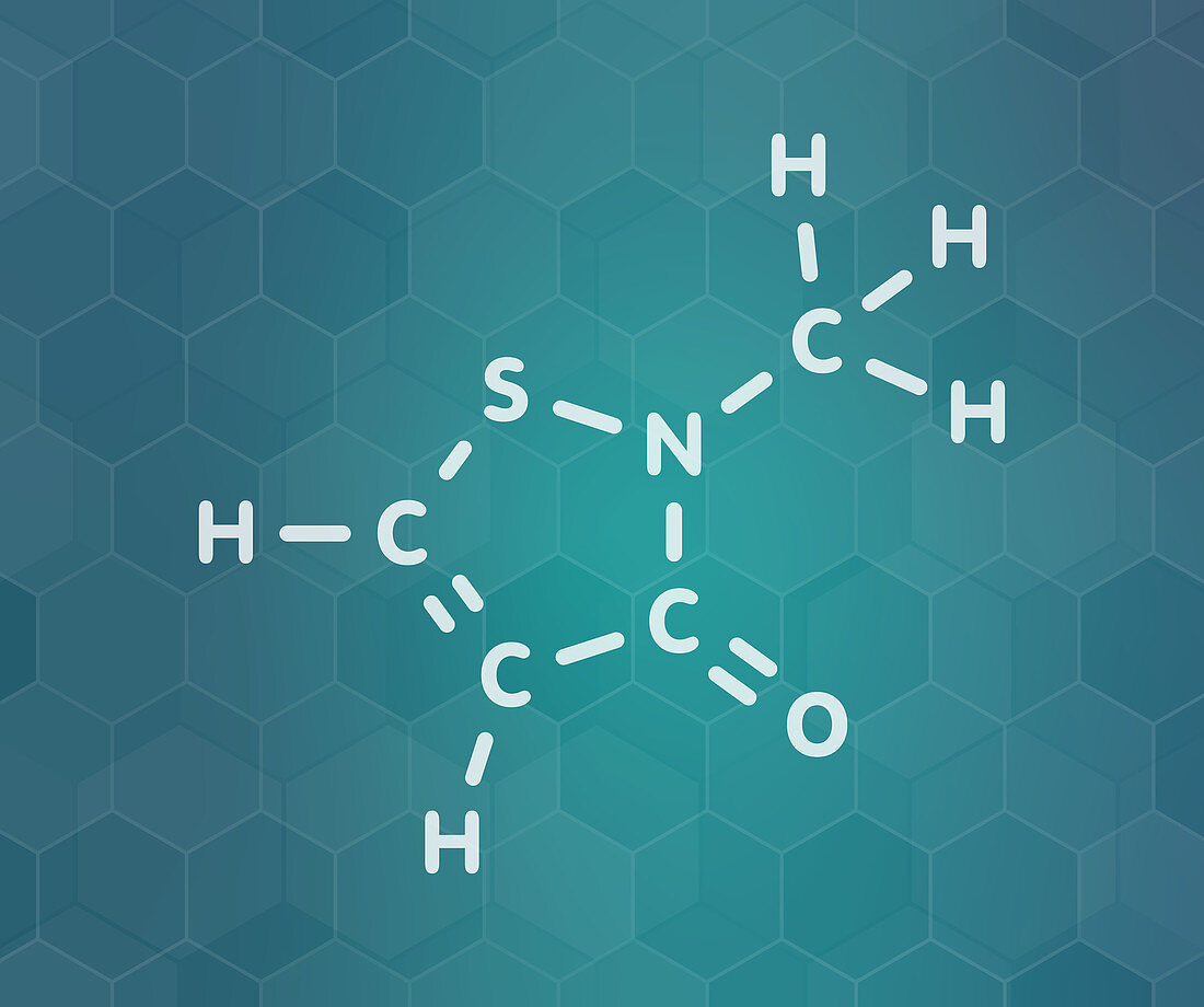 Methylisothiazolinone preservative molecule, illustration