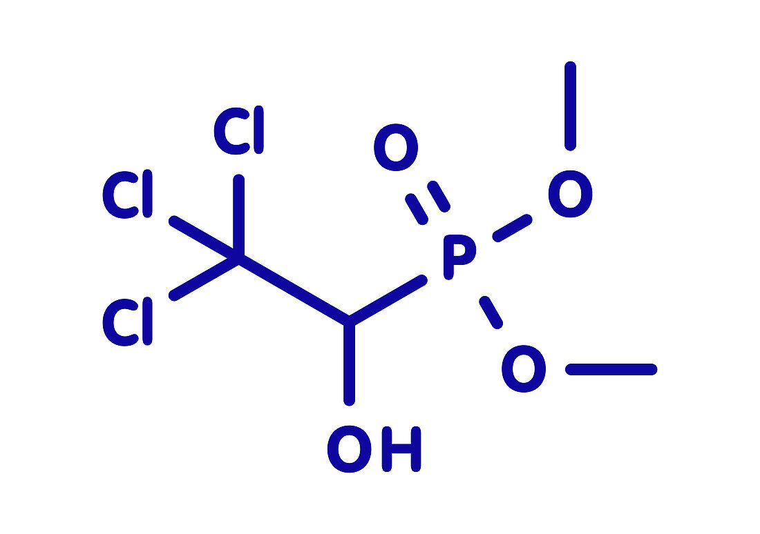 Metrifonate insecticide molecule, illustration