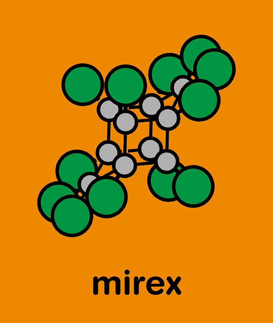 Mirex insecticide molecule, illustration