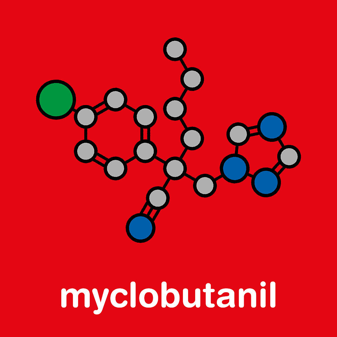 Myclobutanil antifungal molecule, illustration