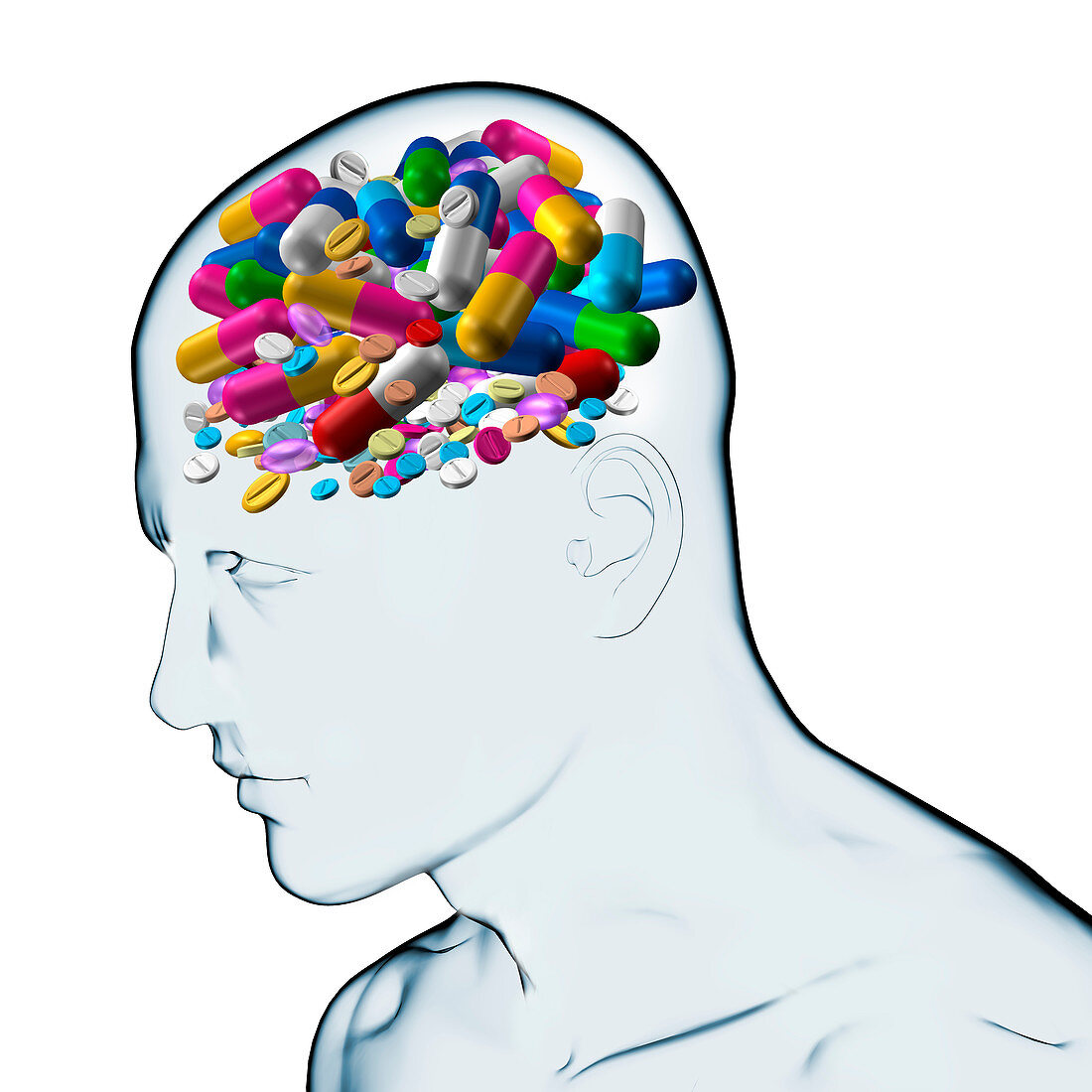 Drug addiction, conceptual illustration