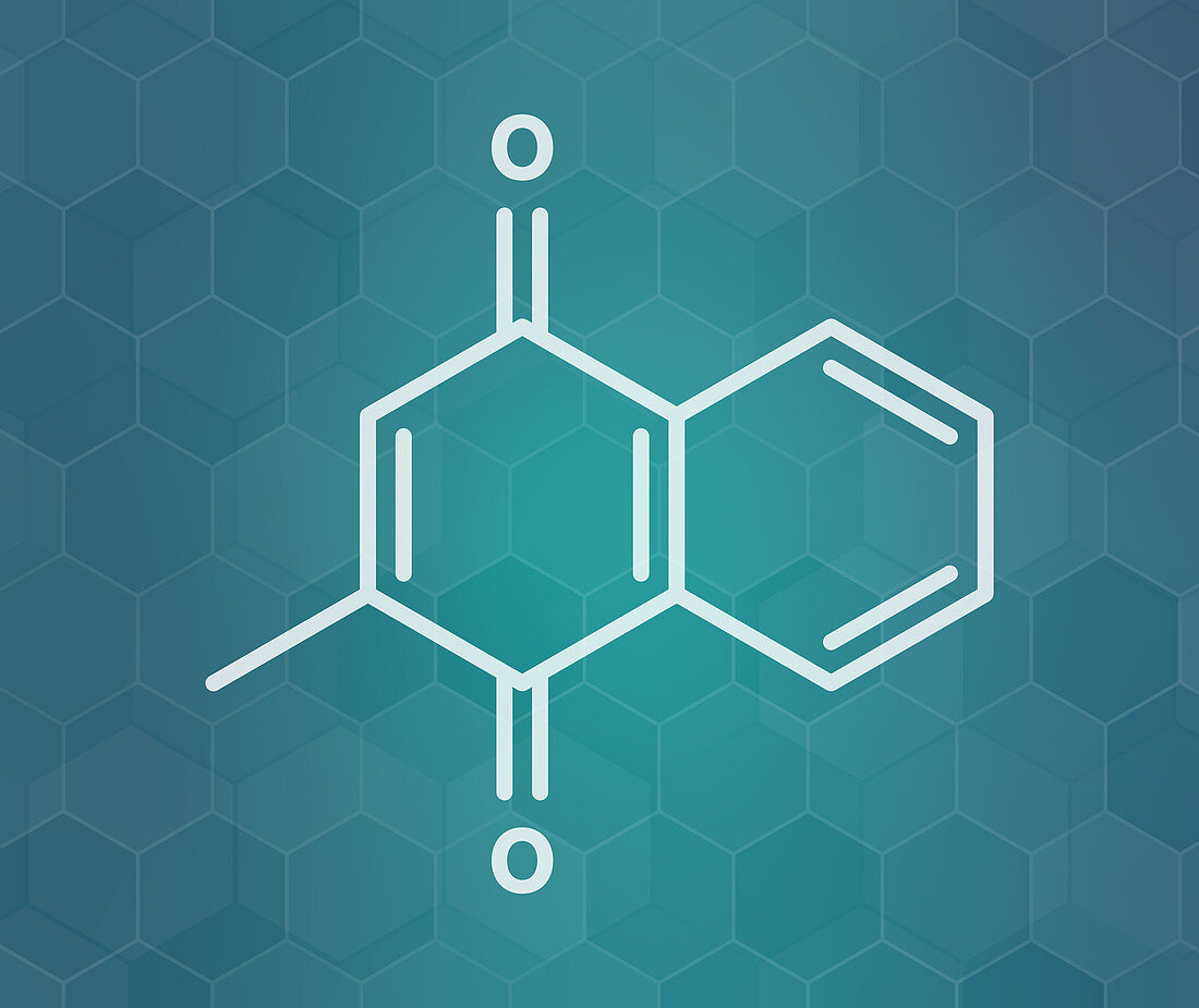 Vitamin K3 molecule, illustration