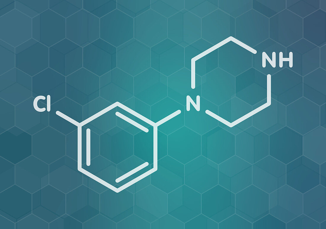 Meta-chlorophenylpiperazine psychoactive drug molecule
