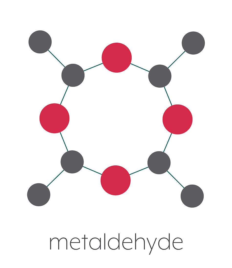 Metaldehyde pesticide molecule, illustration