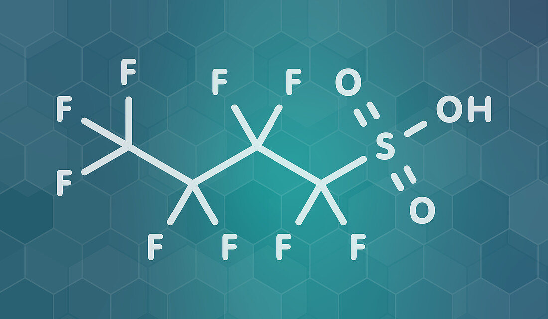 Perfluorobutanesulfonic acid fluorosurfactant molecule