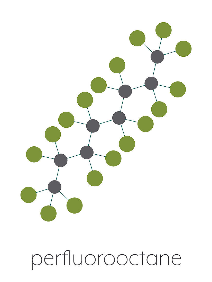 Perfluorooctane molecule, illustration