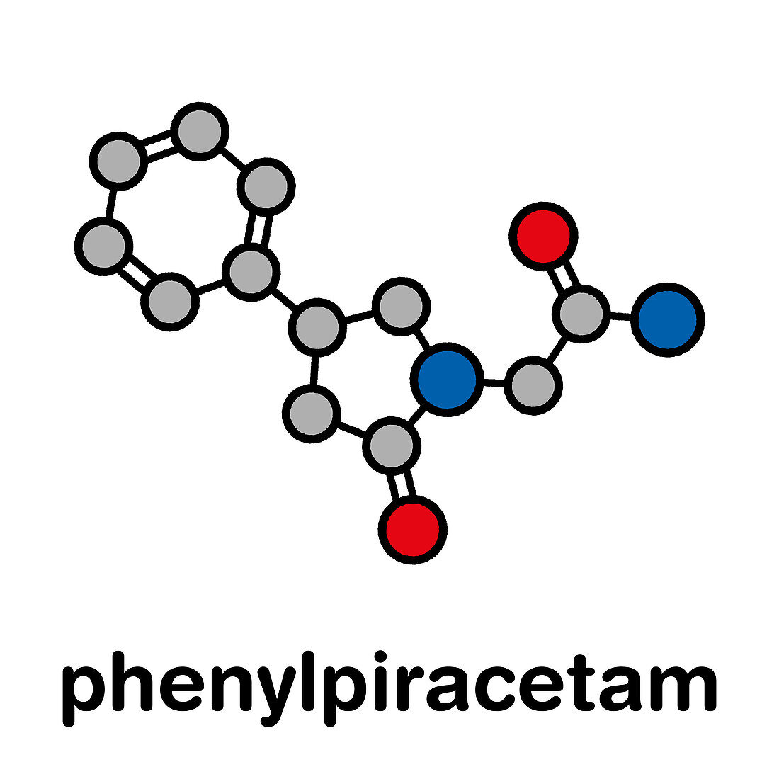 Phenylpiracetam drug molecule, illustration