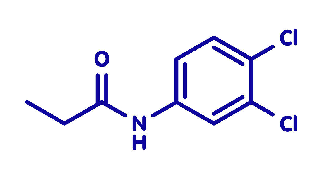 Propanil herbicide molecule, illustration