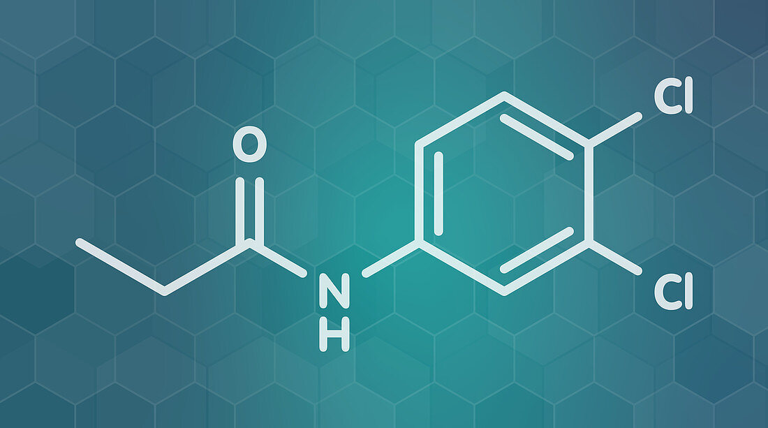 Propanil herbicide molecule, illustration