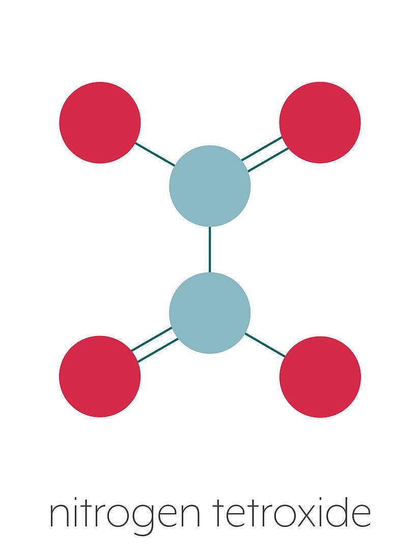 Nitrogen tetroxide molecule, illustration