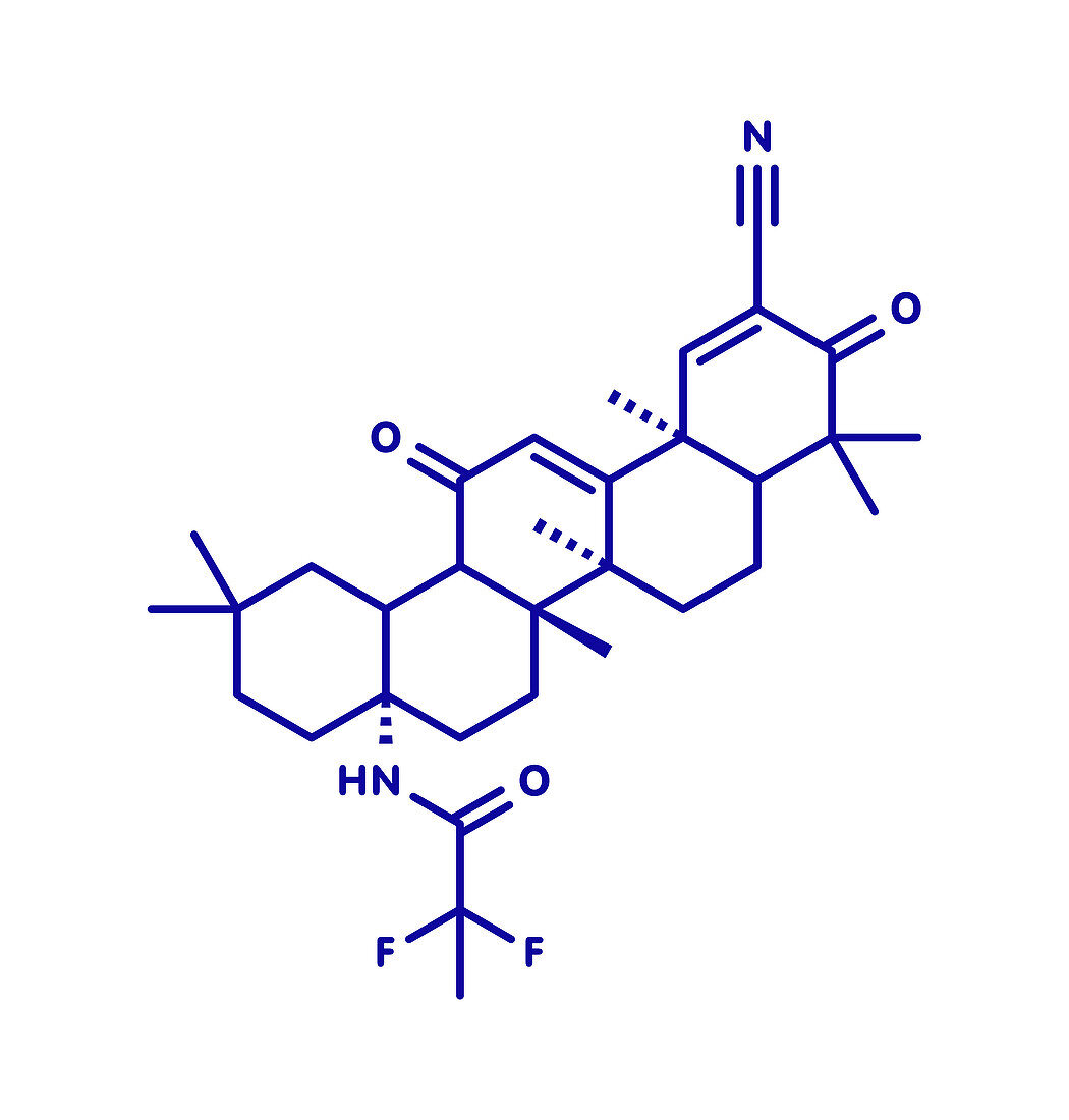 Omaveloxolone drug molecule, illustration