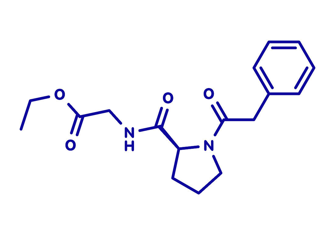 Omberacetam nootropic drug molecule, illustration