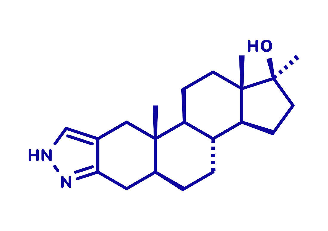 Stanozolol anabolic steroid drug, illustration
