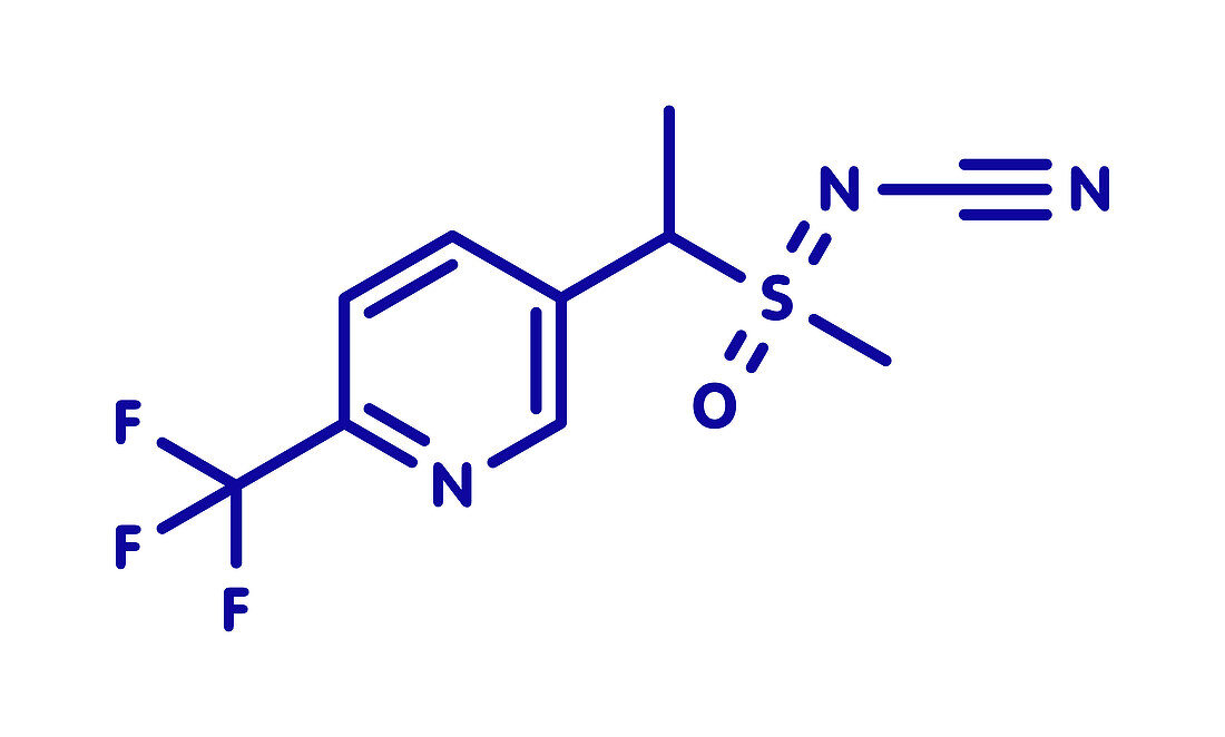 Sulfoxaflor insecticide molecule, illustration