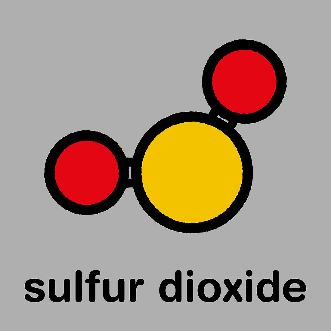 Sulfur dioxide food preservative molecule, illustration
