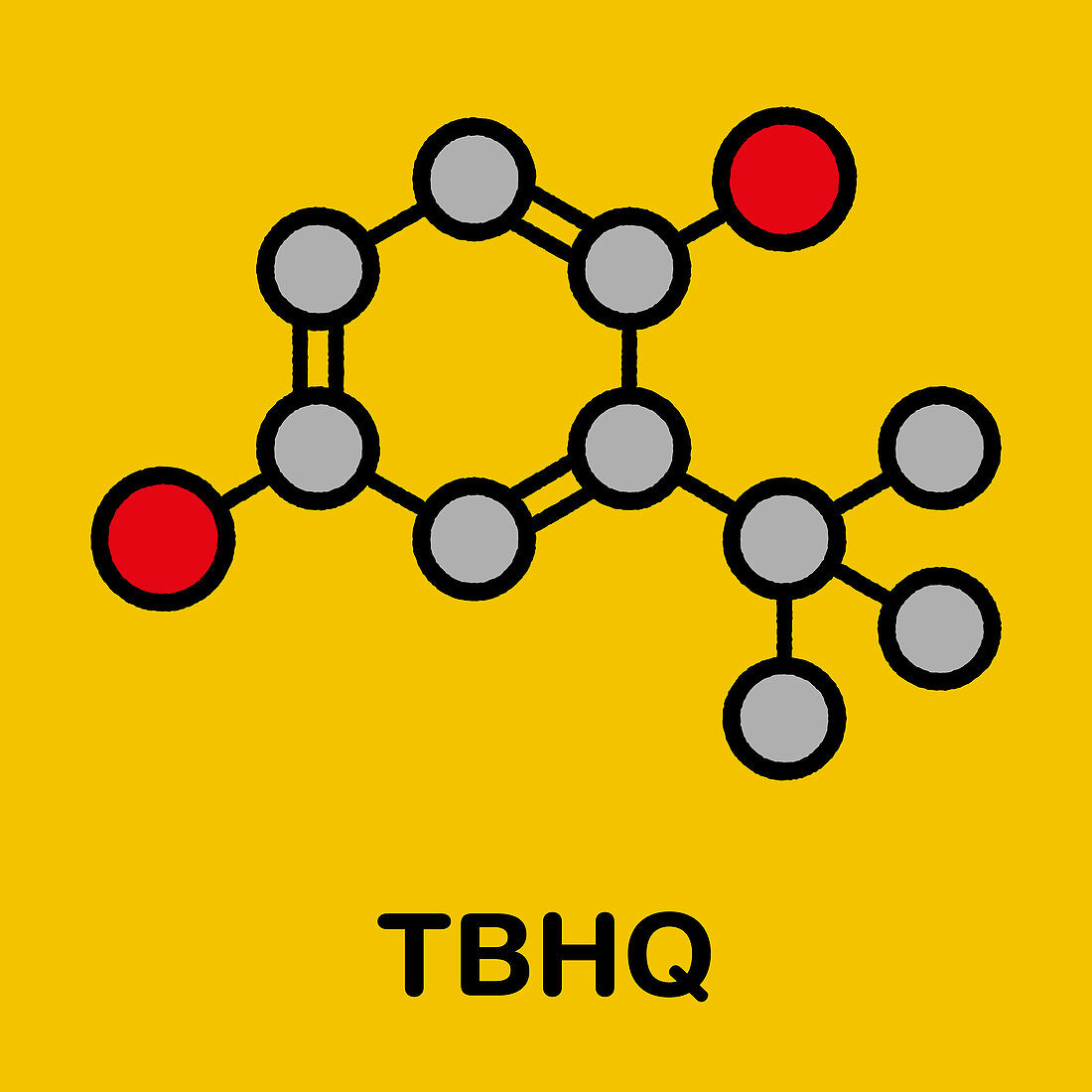 TBHQ antioxidant preservative molecule, illustration