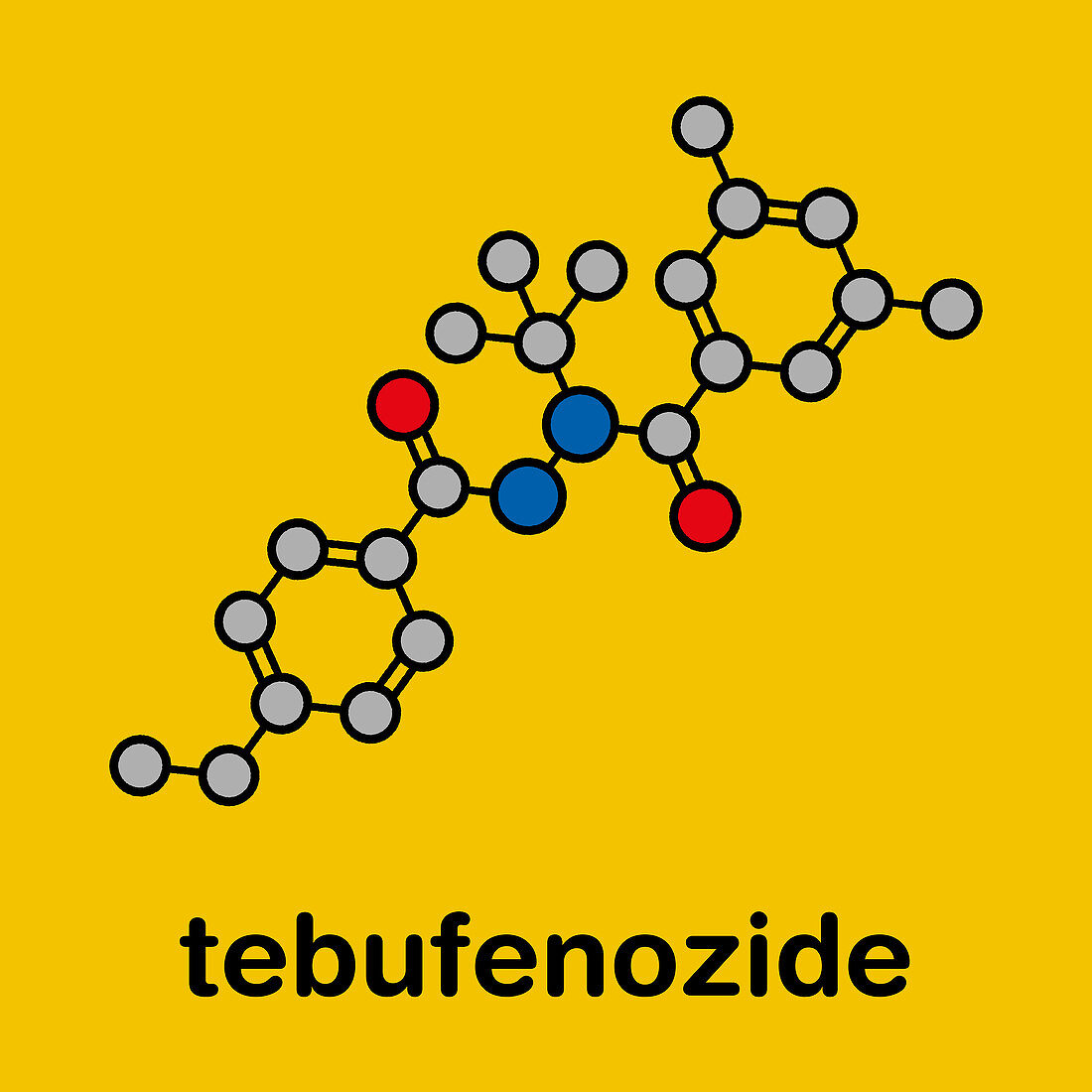 Tebufenozide insecticide molecule, illustration