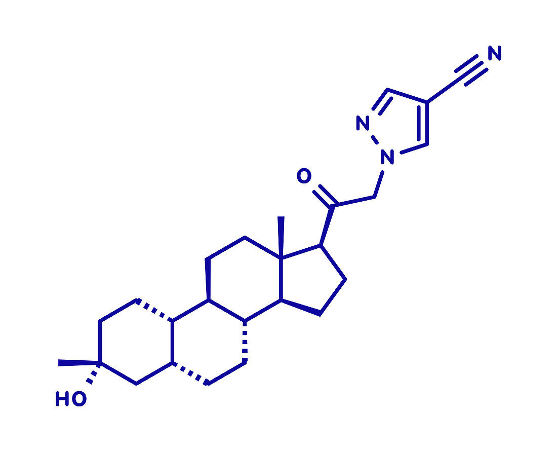Zuranolone drug molecule, illustration