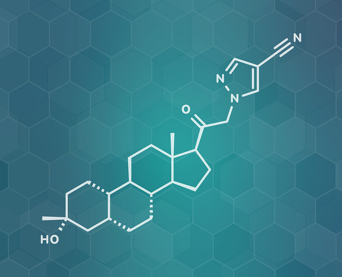 Zuranolone drug molecule, illustration