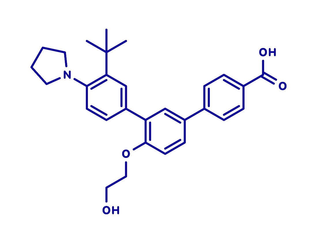 Trifarotene acne drug molecule, illustration