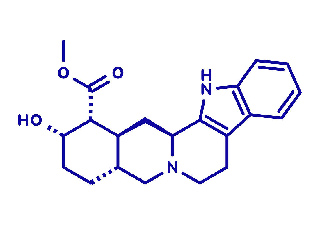 Yohimbine alkaloid molecule, illustration