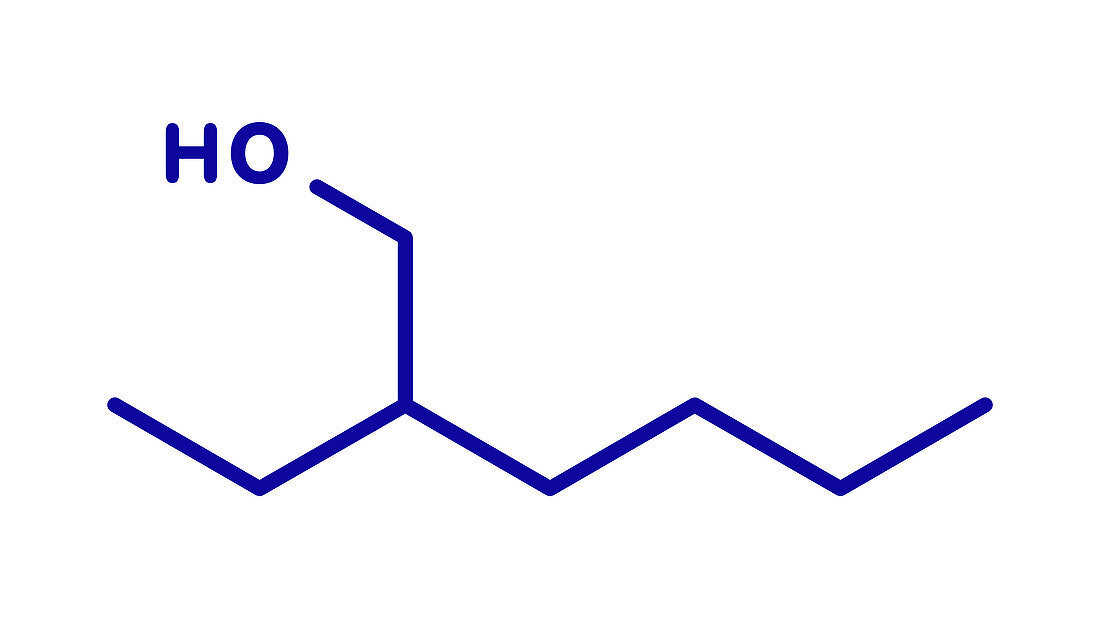 2-ethylhexanol molecule, illustration