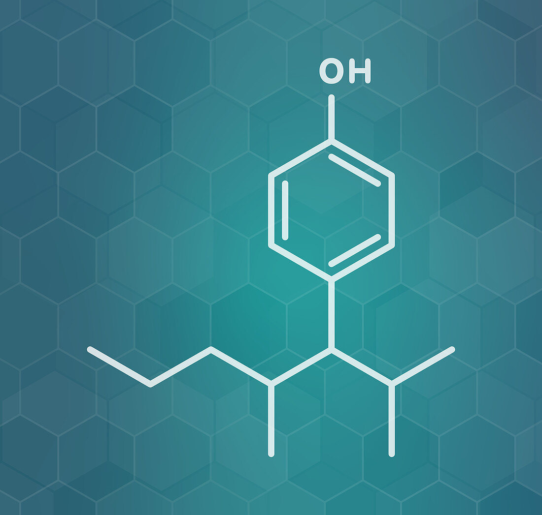 Nonylphenol endocrine disruptor molecule, illustration